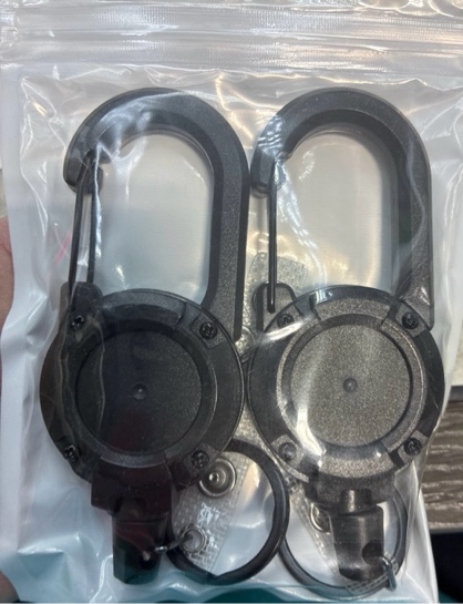 Condition photo showing New/Like New for Retractable Keychain — Heavy Duty 2-Pack Badge Reels Holder Keychain, Black ID Badge Clip with Upgraded 58cm Stainless Steel Cord ID Strap for Men and Women