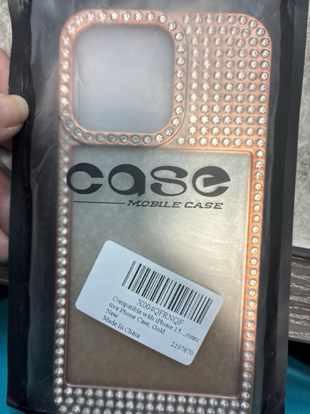 Condition photo showing New/Like New for Compatible with iPhone 15 Case, Glitter Diamond Crystal Rhinestone Cute Slim Electroplating Shiny Bling Sparkly Cover for Women Girls, Wireless Shockproof TPU Protective Phone Case, Pink