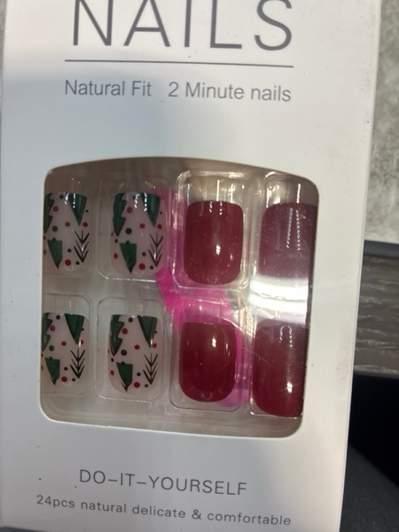 Condition photo showing New/Like New for Christmas Press On Nails Short Square, 24Pcs Christmas Fake Nails Glossy Red Green Gold Full Cover C