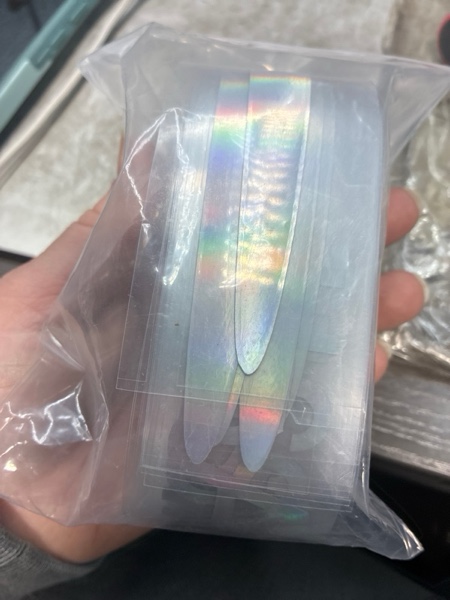 Condition photo showing New/Like New for 5 PCS Rainbow Gradient Reflective Car Decals, 23.6" Scratch-Resistant Multicolor Gradient Reflective Car Sticker, Universal for Rear Trunk Fender Cars Body 5 PCS Multicolored# American Flag