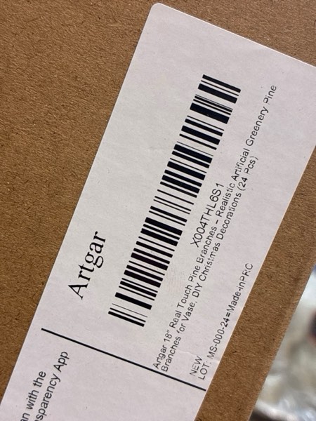 Condition photo showing New/Like New for Artgar 24 Pcs Christmas Pine Branches - 18" Realistic Artificial Greenery Pine Stems - Real Touch Faux Cedar Picks for Vase, DIY Garland Wreath Home Indoor Outdoor Xmas Decorations