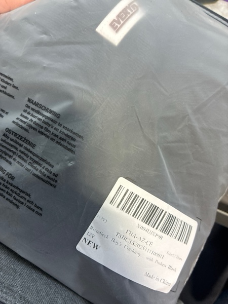 Condition photo showing New/Like New for (12Y) RoseSeek Boy's Corduroy Pants Patched Elastic Waist Straight Leg Pants Loose Trousers with Pockets B