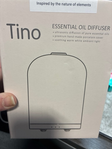 Condition photo showing New/Like New for Essential Oil Diffuser with Handmade Ceramic Cover, 110ML Aromatherapy Diffuser for Large Room, Quiet Ultrasonic Aroma Diffuser with Auto-Off, Timer, Night Light for Home, Yoga & Office Plants - Ceramic