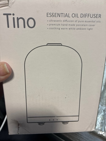 Condition photo showing New/Like New for Essential Oil Diffuser with Handmade Ceramic Cover, 110ML Aromatherapy Diffuser for Large Room, Quiet Ultrasonic Aroma Diffuser with Auto-Off, Timer, Night Light for Home, Yoga & Office Plants - Ceramic