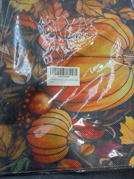 Condition photo showing New/Like New for Fall Pumpkins Garden Flag 12 x 18 Inch Double Sided Thanksgiving Garden Flag for Autumn Yard Home Proch Decoration Outdoor Indoor