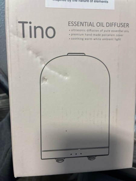 Condition photo showing New/Like New for Essential Oil Diffuser with Handmade Ceramic Cover, 110ML Aromatherapy Diffuser for Large Room, Quiet Ultrasonic Aroma Diffuser with Auto-Off, Timer, Night Light for Home, Yoga & Office Plants - Ceramic