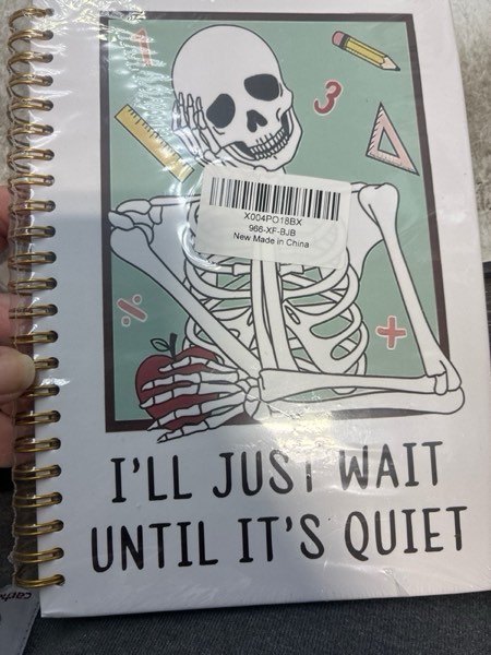 Condition photo showing New/Like New for Likjad Funny Gothic Teacher Spiral Notebook Journal 5.5x8.3, Back to School Teacher Gifts Journals for Writing, Funny Gothic Skeleton Hardcover Notebooks for Note Taking
