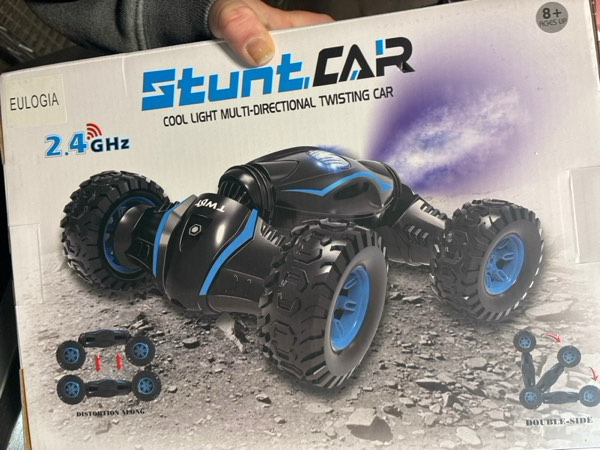 Condition photo showing New/Like New for Eulogia Gesture Control RC Stunt Car with Spray, 1?12 Scale, 360° Rotating Off-Road Drift Vehicle with Lights & Music – Large Size, Ideal for Kids Ages 5-12 (15.35 x 3.74  x 9.45 inches - Large, Multicolored)