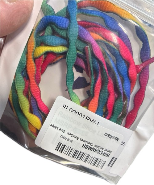 Condition photo showing New/Like New for Rebel Athletic Shoelaces (Rainbow, Large)