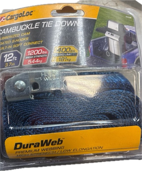 Condition photo showing New/Like New for CargoLoc 84036 Cambuckle Tie Downs with S-Hooks, 1-Inch x 12-Inch