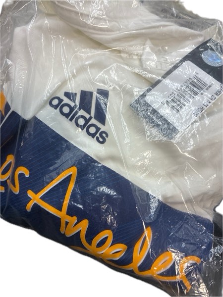 Condition photo showing New/Like New for Adidas Men’s La Galaxy MLS Short Sleeve T-Shirt (Small, White Galaxy)
