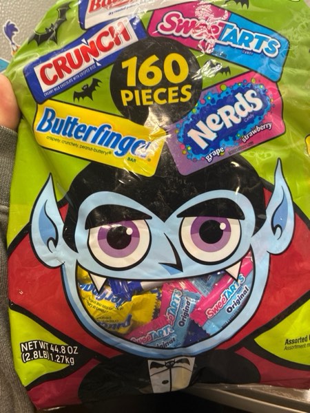 Condition photo showing New/Like New for Butterfinger, CRUNCH Baby Ruth, Nerds, SweetTarts, Minis, Fun Size Assorted Candy, Bulk (160-Count Variety Pack, 44.8 oz) — BEST BY: FEB 02 2026