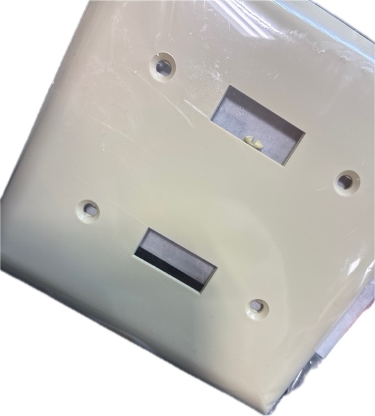 Condition photo showing New/Like New for Power Gear Double Toggle Switch Wallplate — Unbreakable Nylon, Light Switch Wall Plate Replacement, Ivory, 54391