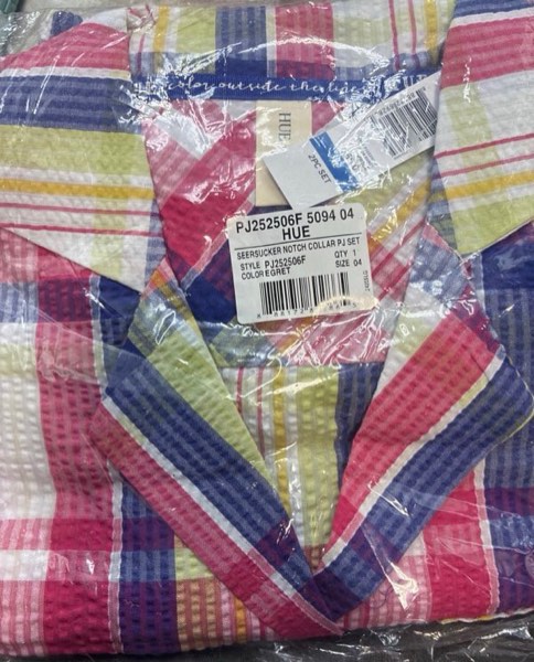 Condition photo showing New/Like New for HUE Women's Pajama 2 Piece Set Includes Sleep Top and Boxer Shorts