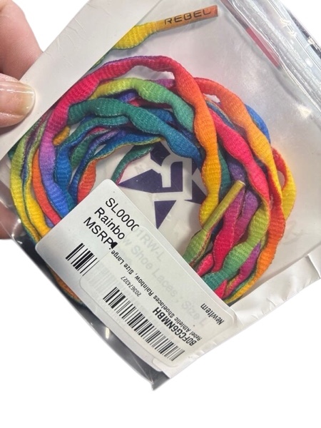 Condition photo showing New/Like New for Rebel Athletic Shoelaces Rainbow