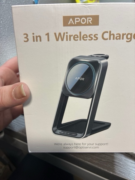 Condition photo showing New/Like New for 3 in 1 Charging Station for iPhone, Magsafe Wireless Charger with Cooling Fan for iPhone 16 15 14 13 12 Series & Apple Watch Charger 10/Ultra 2, Wireless Charging Station for AirPods 4/3/Pro/Pro 2