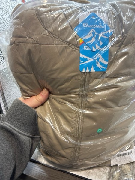 Condition photo showing New/Like New for MAGCOMSEN Men's Lightweight Puffer Jacket Hooded Warm Winter Coat Quilted Lined Water-Resistant Full Zip Bubble Jackets XX-Large Khaki