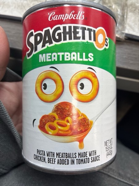 Condition photo showing New/Like New for SpaghettiOs Canned Pasta with Meatballs, 15.6 oz Can
