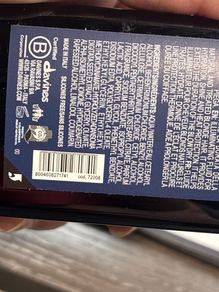 Condition photo showing New/Like New for Davines Heart of Glass Sheer Glaze, Brightening Thermal Leave-In Fluid for Blonde Hair - Hydrates, Protects from UV/Heat & Adds Shine with Fortifying Botanical Shield, 5.07 Fl Oz