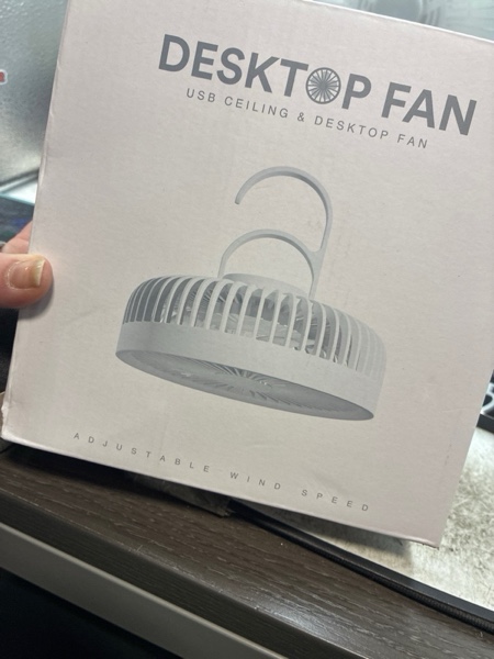 Condition photo showing New/Like New for Camping Fans for Tents,Camping Fan with Light,Camp Fan for Tent, Personal USB Desk Fan Rechargeable Remote Control White Fan, 7 Inch Portable Outdoor Small Hanging White fan with remote