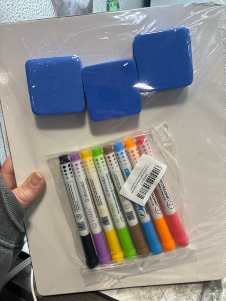Condition photo showing New/Like New for White Board Dry Erase Boards Classroom Pack Mini White Boards 9" x12” Double Sided Personal Whiteboards for Students Teachers School Supplies Lapboards (Set of 6 Boards & Erasers & Pens)