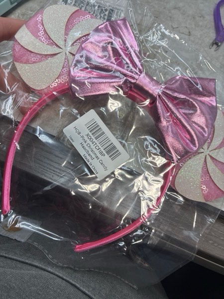 Condition photo showing New/Like New for Christmas Ears Headband Pink Candy Headband for Christmas Headbands Hair Accessories for Women Pink 1 Count (Pack of 1)
