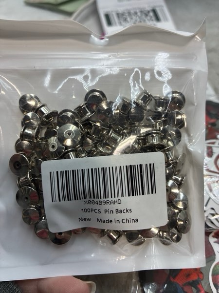 Condition photo showing New/Like New for Ceryvop 100 PCS Pin Backs Locking, Lapel Keepers Clasp, Metal Locks, Brooch, Badge Keepers, Replacement