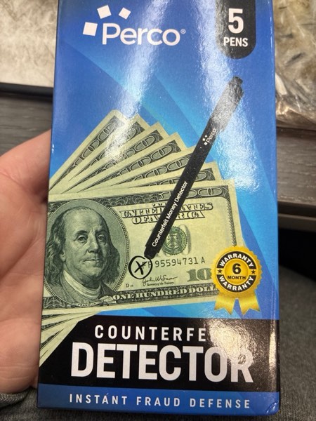 Condition photo showing New/Like New for Perco Counterfeit Money Detector Pen (5 Pack) - Easy to Use and Reliable Universal Currency Fake Bill Checker for Personal & Commercial Use - Ensures Authenticity & Prevents Fraud