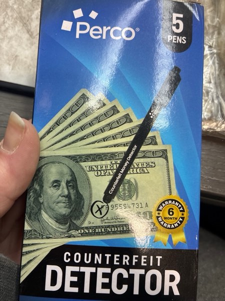 Condition photo showing New/Like New for Perco Counterfeit Money Detector Pen (5 Pack) - Easy to Use and Reliable Universal Currency Fake Bill Checker for Personal & Commercial Use - Ensures Authenticity & Prevents Fraud