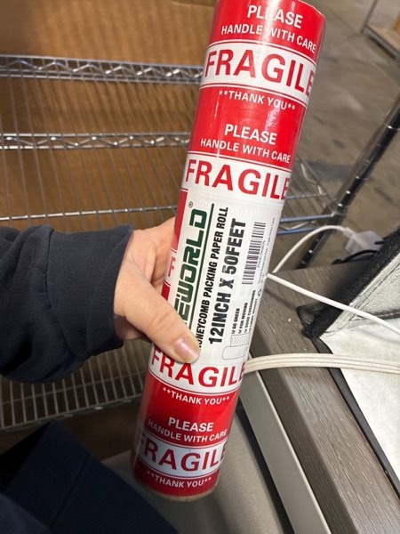 Condition photo showing New/Like New for Neworld Honeycomb Packing Paper,Eco Friendly Bubble Cushioning Wrap for Moving,Products & Gifts Wrapping Paper,Recyclable Cushioning Packing Material(12" x 50') With 20 Fragile Sticker Labels 12" x 50' ft