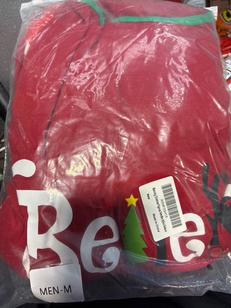 Condition photo showing New/Like New for Onancehim Matching Christmas Pajamas Sets for Family, Cute Womens Mens Christmas Pjs Set Men Medium Red Believe