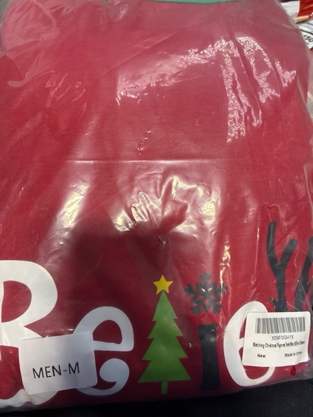 Condition photo showing New/Like New for Onancehim Matching Christmas Pajamas Sets for Family, Cute Womens Mens Christmas Pjs Set Men Medium Red Believe