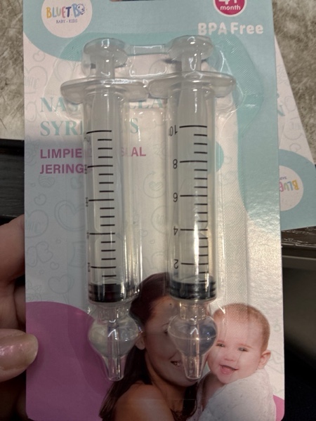 Condition photo showing New/Like New for Bluet B - Baby Nasal Syringe (2-Pack) - Safe Silicone Nasal Aspirator for Newborn - Infant Mucus Removal - 10ml Nose Cleaner Syringe for Baby - Toddler Congestion Relief - Reusable Tips - White 10 ml White