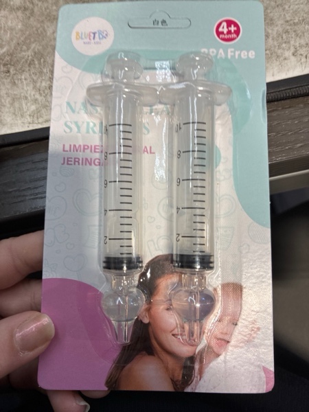 Condition photo showing New/Like New for Bluet B - Baby Nasal Syringe (2-Pack) - Safe Silicone Nasal Aspirator for Newborn - Infant Mucus Removal - 10ml Nose Cleaner Syringe for Baby - Toddler Congestion Relief - Reusable Tips - White 10 ml White