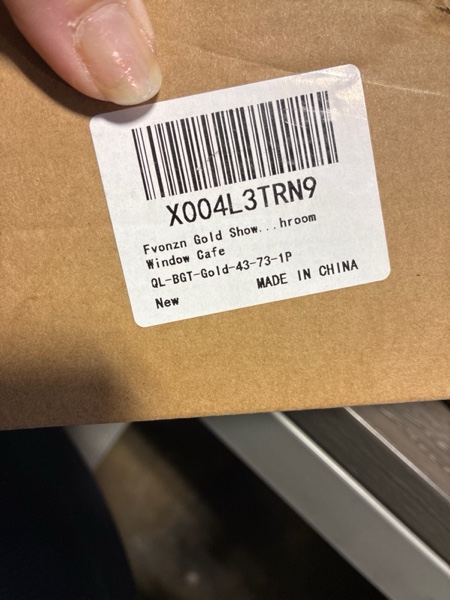 Condition photo showing New/Like New for Gold Shower Curtain Rods for Windows 40-73 inch Adjustable Shower Rod Spring Tension Curtain Rods No Drilling Extra Long Gold Curtain Rod Non Slip Shower Rods for Bathroom Window Cafe 43-73-1P-Gold Gold