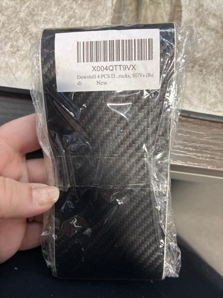 Condition photo showing New/Like New for SLIMI 4 PCS Door Sill Protector Stickers, Carbon Fiber Anti-trampling Door Sill Protector, Self-Adhesive Welcome Pedal Entry Guard Decoration, Universal for Most Cars, Trucks, SUVs (Red) 4 PCS Red