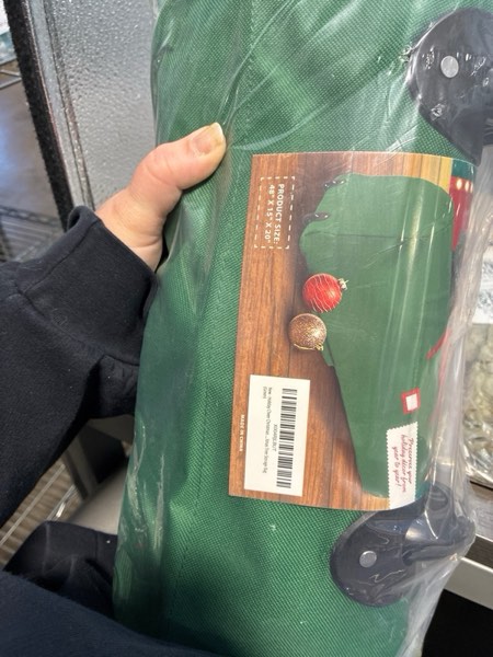 Condition photo showing New/Like New for Holiday Cheer Christmas Tree Storage Bag with Wheels – Heavy Duty Christmas Tree Bag Fits Up to 7.5ft Tall Artificial Tree, Waterproof, Durable Handles & Zipper – Xmas Tree Storage Bag (Green) Green Fits 7.5FT tree