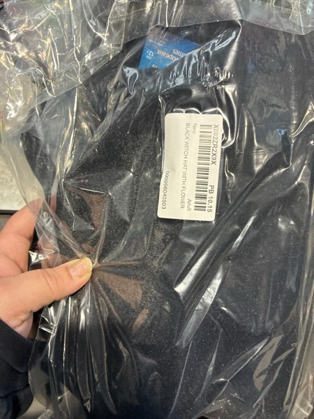 Condition photo showing New/Like New for Loftus Curly Witch with Feather Costume Hat Black One Size