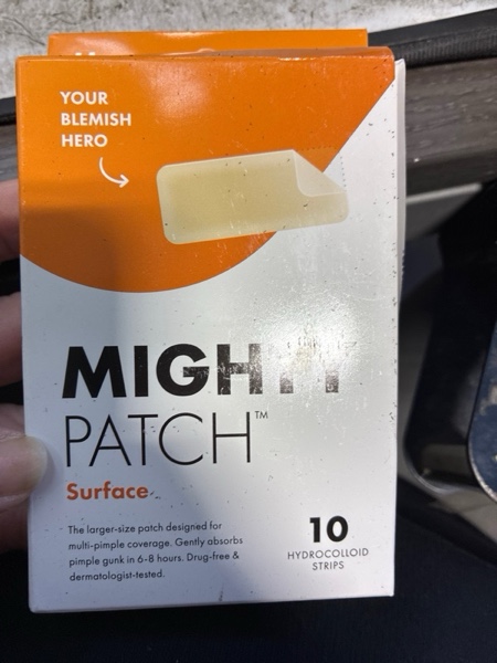 Condition photo showing New/Like New for Mighty Patch Surface from Hero Cosmetics - Hydrocolloid Spot Patch for Body, Cheek, Forehead, and Chin, Vegan-friendly and Not Tested on Animals (10 Count)
