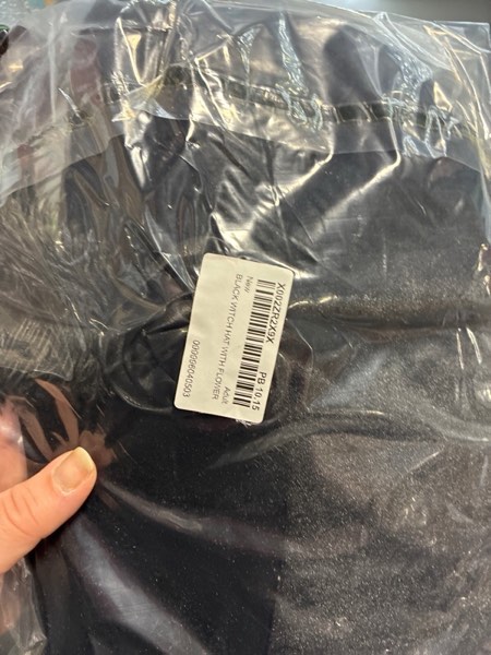 Condition photo showing New/Like New for Loftus Curly Witch with Feather Costume Hat Black One Size