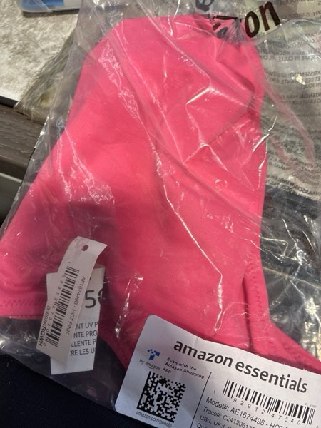 Condition photo showing New/Like New for (Size L) Amazon Essentials Womens Classic Bikini Swimsuit Bottom Large Hot Pink