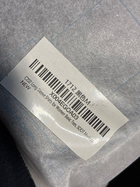 Condition photo showing New/Like New for (Size M) Women's Long Sleeve Shirts Crew Neck Slim Fit Going Out Tops Basic Tees Barely There Collection Soot Medium