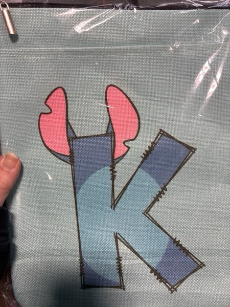Condition photo showing New/Like New for (Letter K) Cute Cartoon Gifts Initial A-Z Personalized Book Sleeve Pouch Monogrammed Waterproof Book Covers Cartoon Printed Pouch with Pockets Protector for Books Lover Reader Women Girls Multicolor 1161
