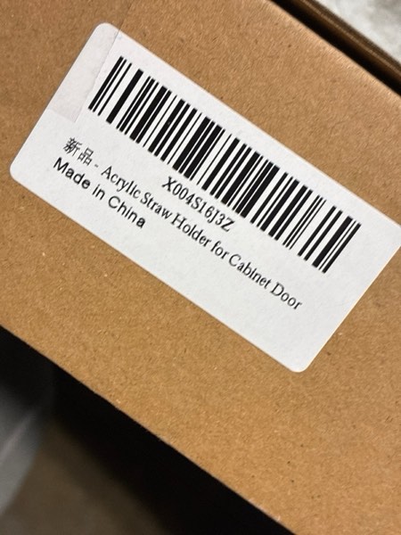 Condition photo showing New/Like New for Acrylic Straw Holder for Cabinet Door – 9.8" Adjustable 2-Part Straw Organizer & Dispenser, Clear Adhesive Mount Kitchen Organizer for Countertops, Cupboards, and Coffee Bar Storage