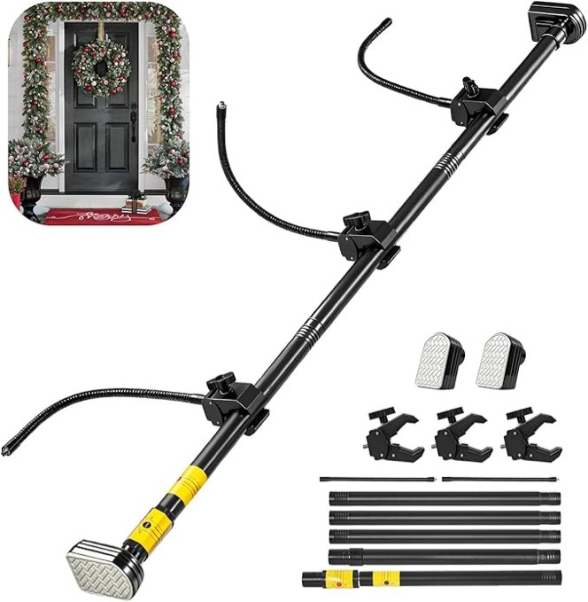 Garland Hanger for Door Frame | Adjustable 18.9"-30.8" | Heavy-Duty | No Screws, Drilling, or Glue | Perfect for Christmas & Halloween Wreaths, Lights & Decorations | Damage-Free Installation