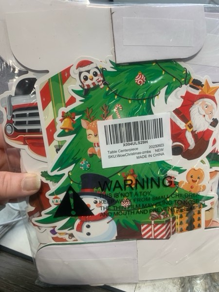 Condition photo showing New/Like New for Christmas Party Decorations: Festive Christmas Honeycomb Centerpieces, Santa & Snowman Table Toppers - for Classroom, Winter Birthdays & Holiday Party Supplies Christmas tree