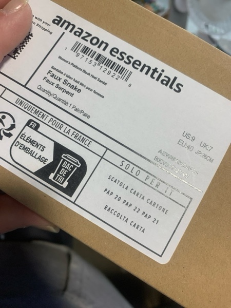 Condition photo showing New/Like New for (US-9) Amazon Essentials Women's Platform Block Heel Mule Sandals