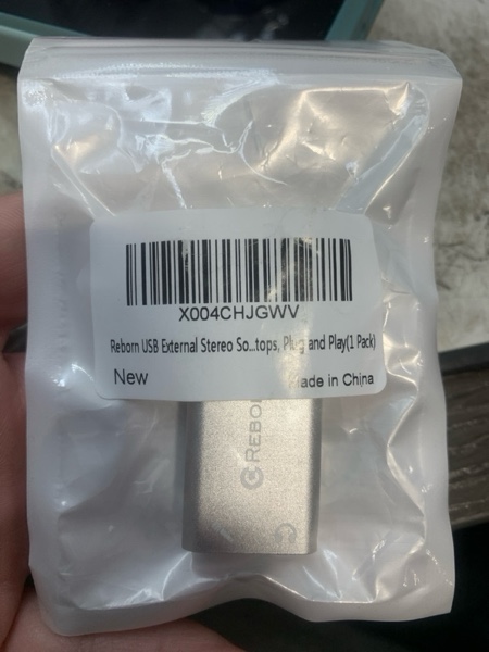 Condition photo showing New/Like New for Reborn USB External Stereo Sound Audio Adapter, Alloy 3.5mm Universal Jack (Headphone/Microphone), C