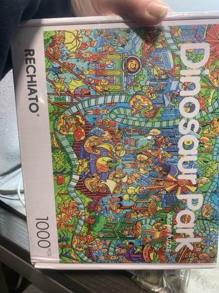 Condition photo showing New/Like New for Jigsaw Puzzles for Adults, 2 Pack 1000 Pieces Ocean Park Dinosaur Park Puzzle, Cartoon Painting Challenging Puzzles for Family Activity Game Nights Gifts Fidget Stress Relief