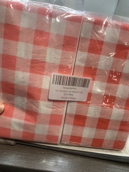 Condition photo showing New/Like New for Pink Gingham Napkins Disposable Rectangle: 100PCS Checkered Paper 15.7x11.8 Inch for Dinner Party